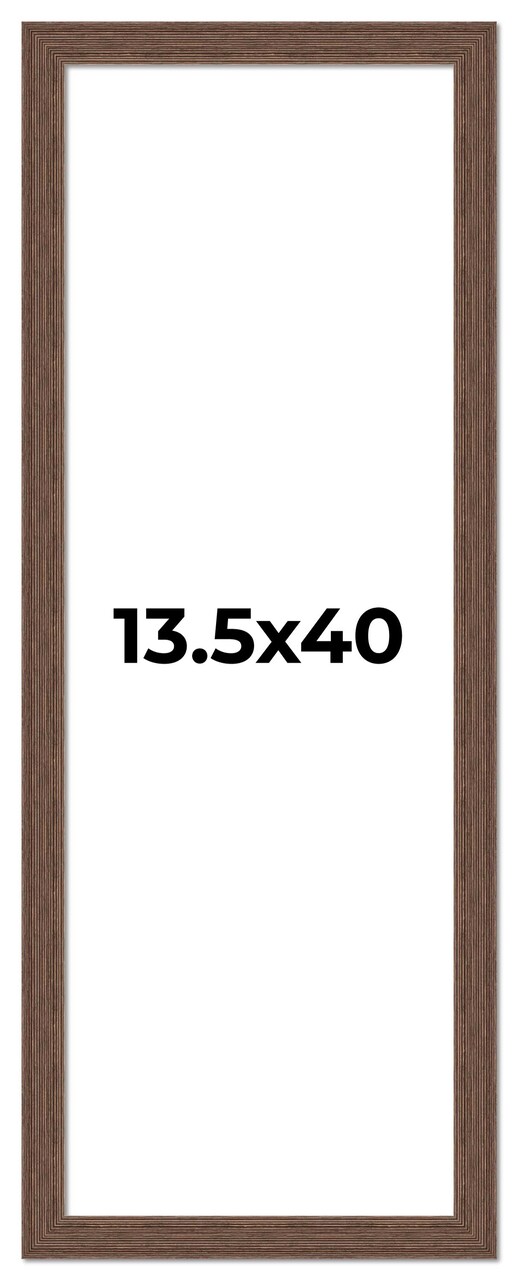 13.5x40 Wide Barnwood Picture Frame with UV-Resistant Acrylic & Acid Free Backing, Available in 6 Paint Finishes - Grey, Brown, White, and Black